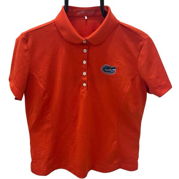 Nike Women's LG University Of Florida Gators Orange Logo Polo Shirt - Picture 1 of 4